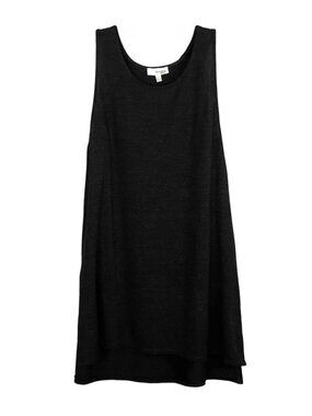 Aritzia Wilfred Free Women's Small Black Fine Knit Tank Top Long Side Split